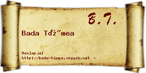 Bada Tímea névjegykártya